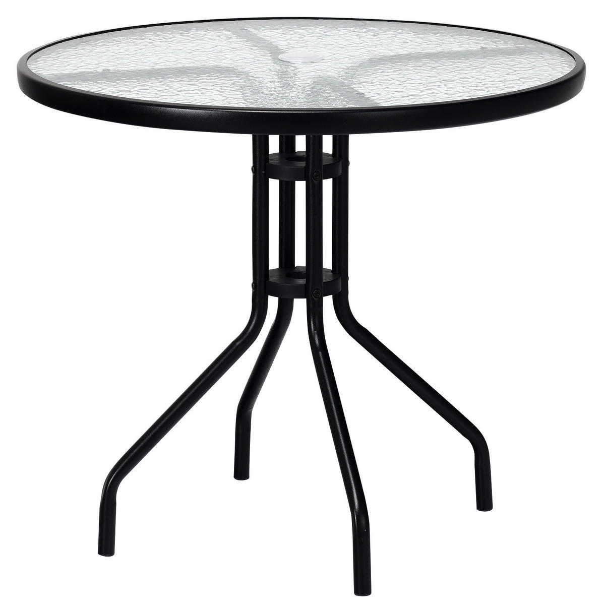 GARTENTISCH Schwarz - Schwarz, Metall (70/70/71cm) - COSTWAY