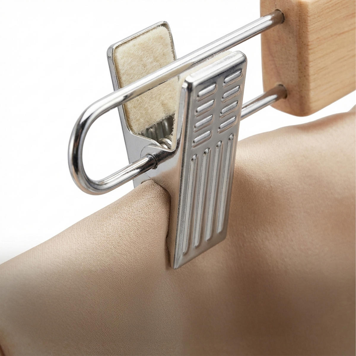 VĚŠÁK kalhoty - světle hnědá, kov/dřevo (36/12/1.2cm) - Relaxdays