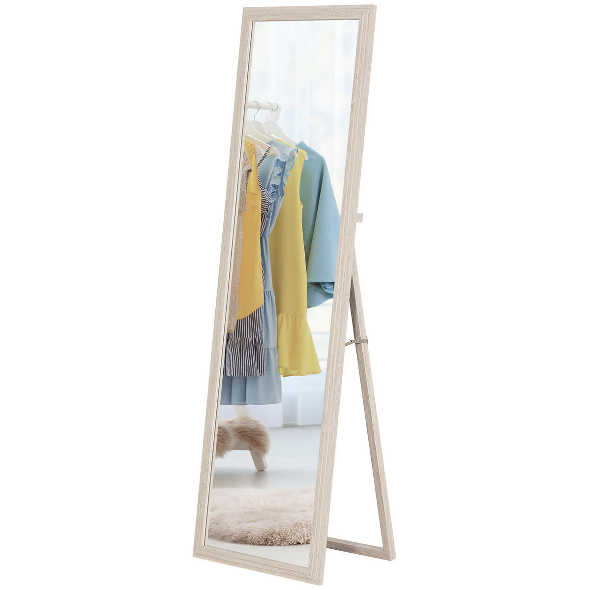 STANDSPIEGEL DE-17948 Weiß - Weiß, Glas (50/160/4cm) - ComfortXL