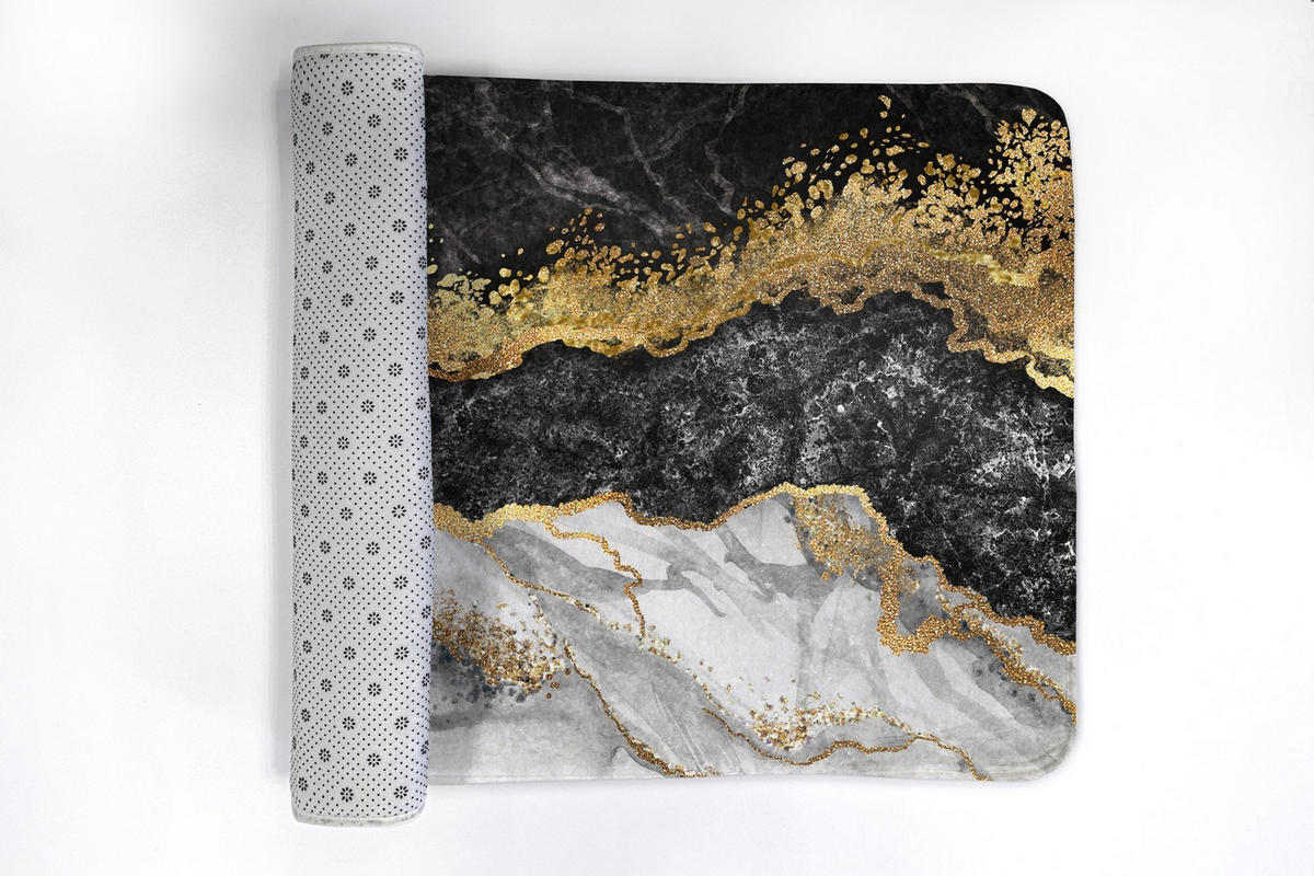 BADTEPPICH 90x60 cm Goldener Marmor - Goldfarben, Textil (90/60cm) - TULUP