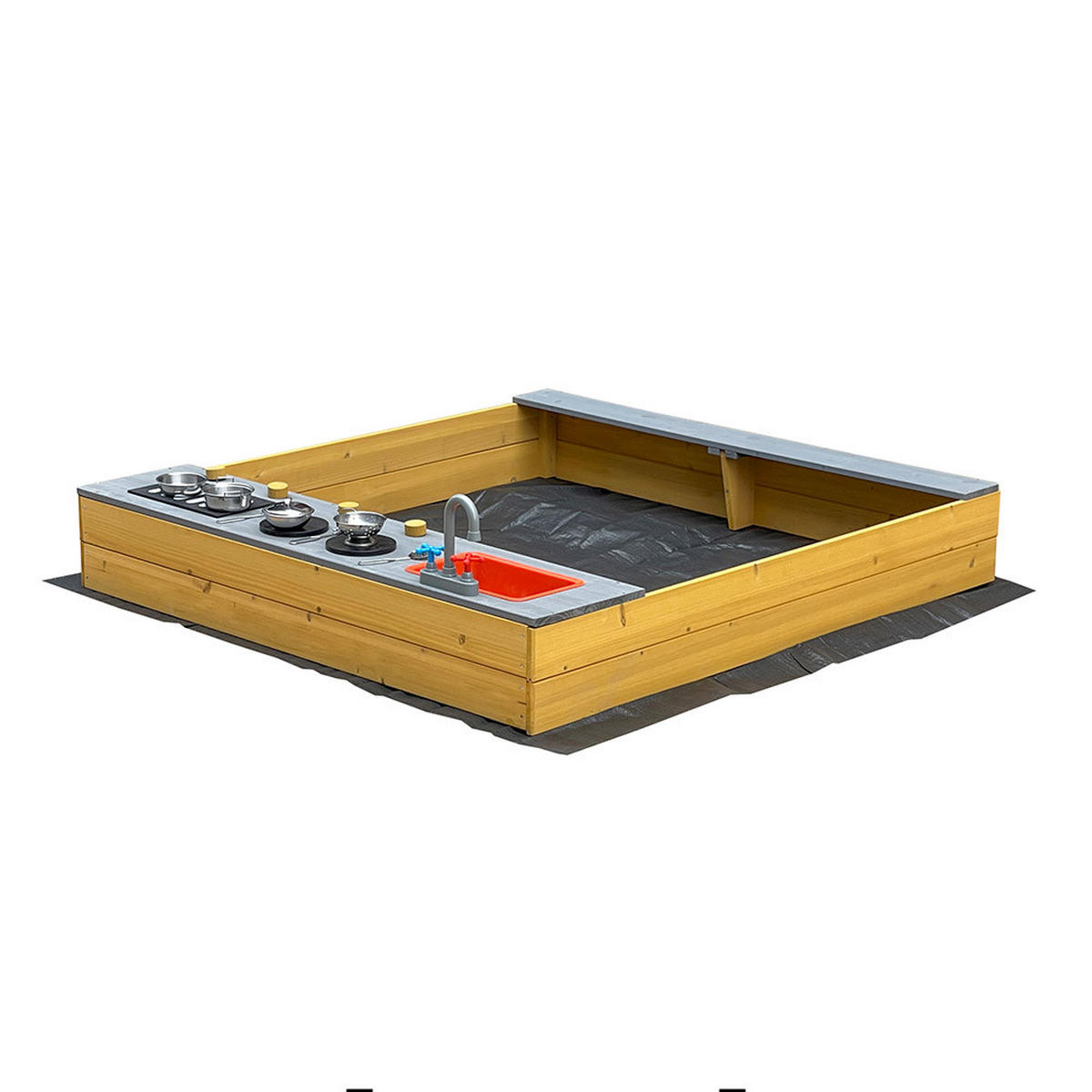 SANDKASTEN COOKY - Farbe: Holzfarbend - Braun, Holz (135/125/20cm) - Home Deluxe