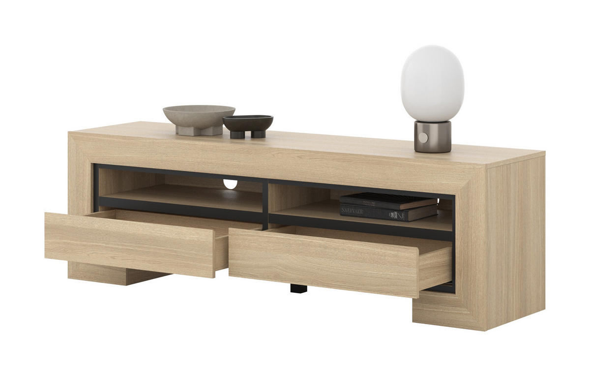 LOWBOARD LUNO 160/50,5/41 cm, Eichefarben - Eichefarben, Holzwerkstoff (160/50.5/41cm) - MASSENO