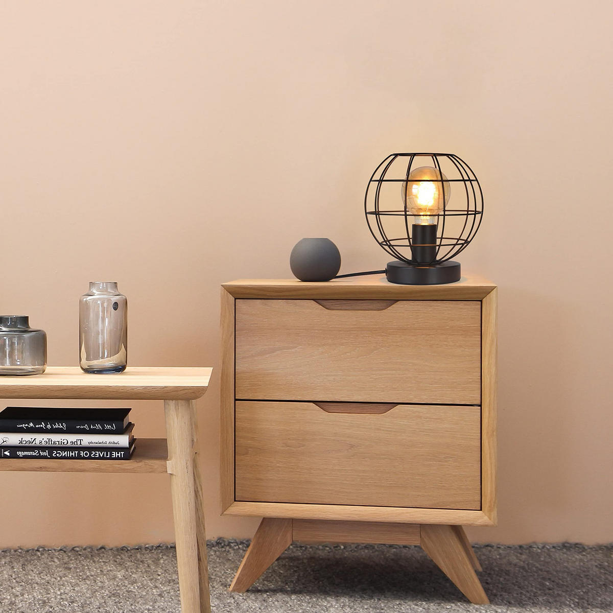 TISCHLAMPE Kaelen 19/19/20 cm - Schwarz, Metall (19/19/20cm) - ZMH