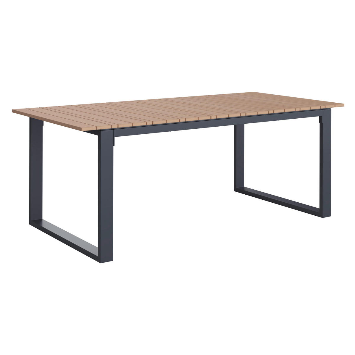 GARTENTISCH Ruby Teakfarben Dunkelgrau ca. 210 /75 /100 cm - Teakfarben, Metall (210/75/100cm) - Bessagi Garden