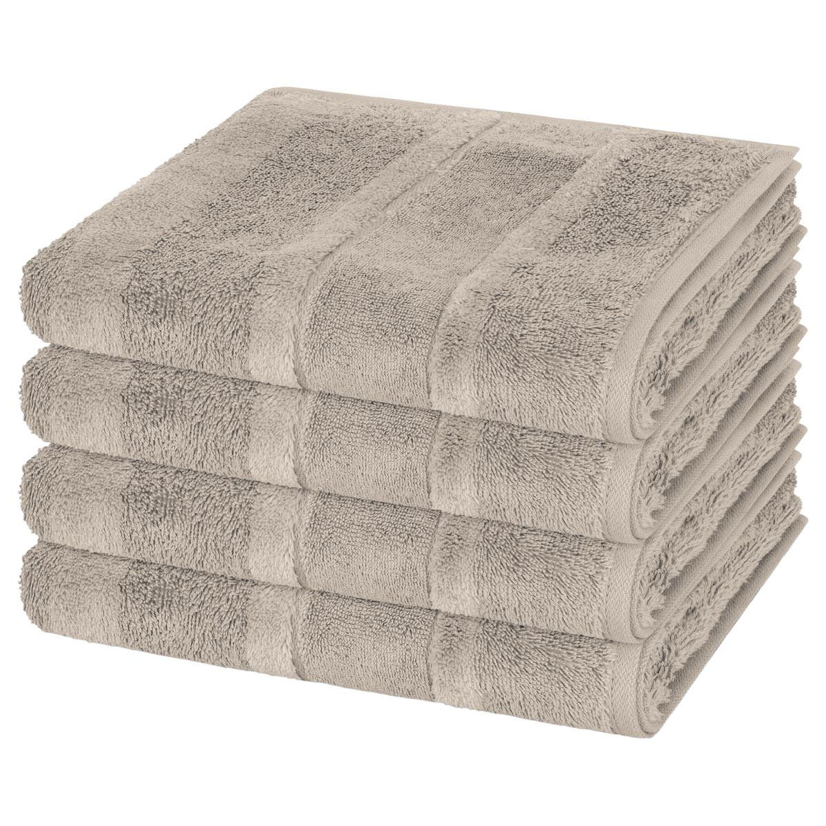 HANDTUCH Noblesse 4er-Set - Grau, Textil (50/100cm) - Cawoe
