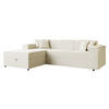 ECKSOFA Santos L, Seite: Links - Creme/Schwarz, Holzwerkstoff/Kunststoff (253/166cm) - MIRJAN24