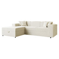 ECKSOFA Santos L, Seite: Links - Creme/Schwarz, Holzwerkstoff/Kunststoff (253/166cm) - MIRJAN24