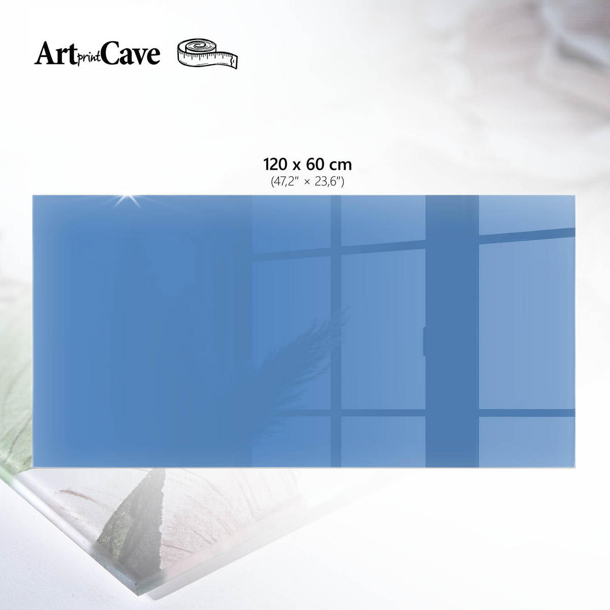 TISCHPLATTE 120x60 cm – Blaue Farbe - Orange, Glas (120/60/0.4cm) - Wallfluent