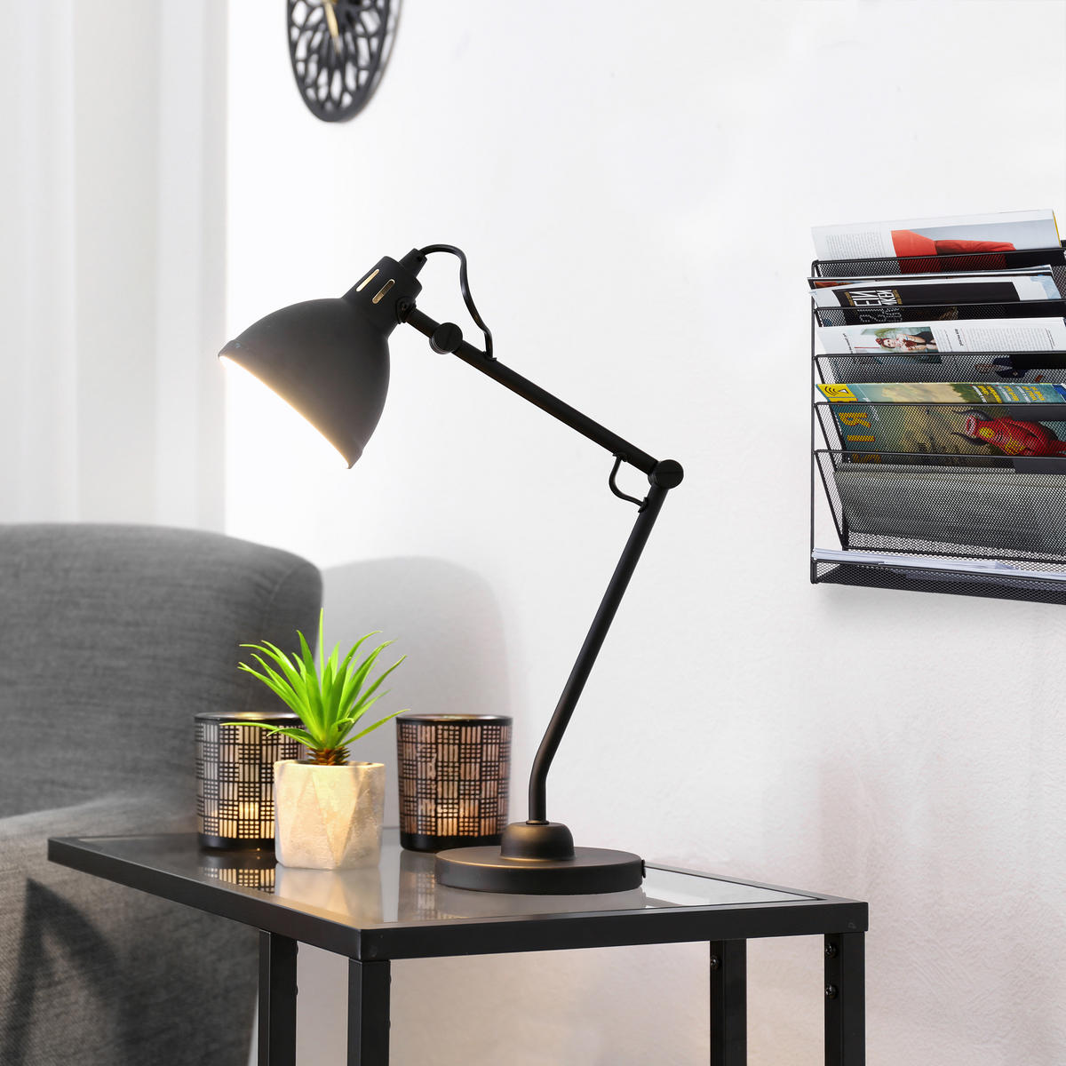 ZEITSCHRIFTENHALTER - Silberfarben, Metall (32.5/40.5/10.5cm) - Relaxdays