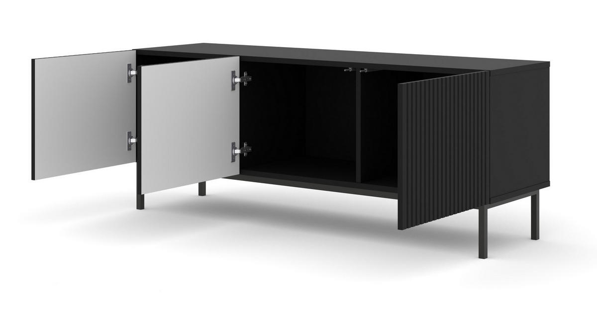 TV-LOWBOARD SCHWARZ - Schwarz, Holzwerkstoff (150/58/42cm) - FURNLUX