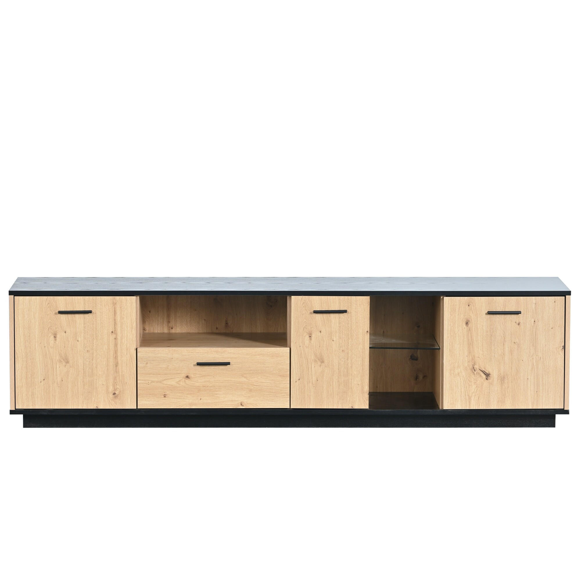 TV-SCHRANK Braun 180/40/45 cm - Braun, Glas/Holzwerkstoff (40/45/180cm) - Urban Meuble