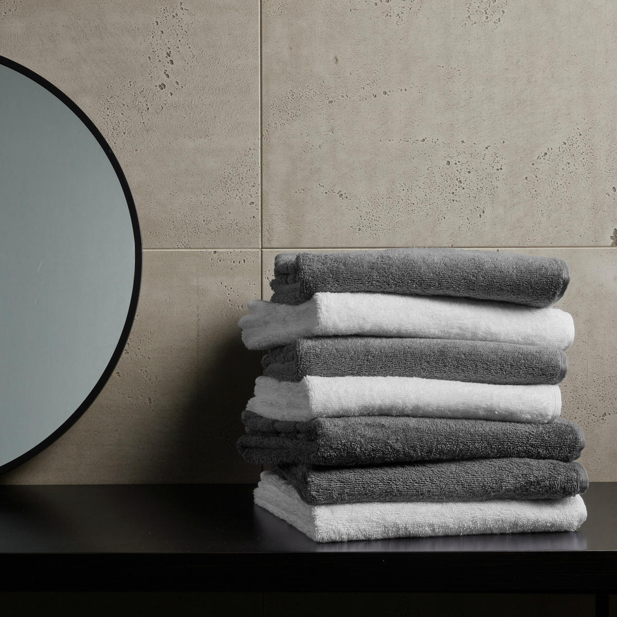 DUSCHTUCH Las Palmas - 70 x 140 cm - Anthrazit - Anthrazit, Textil (70/140cm) - SCHIESSER