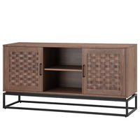 SIDEBOARD mit 2 Türen - Holzwerkstoff / Metall - Schwarz/Braun, Holzwerkstoff/Metall (150/75/40cm) - home24