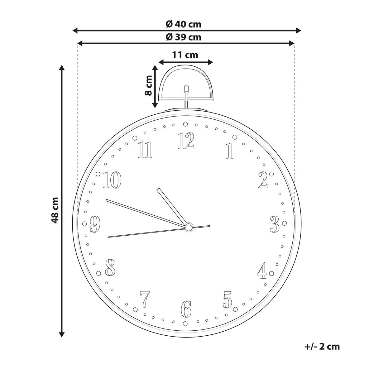 WANDUHR heller holzfarbton Opfikon - Hellbraun, Holzwerkstoff (40/48/6cm) - Beliani