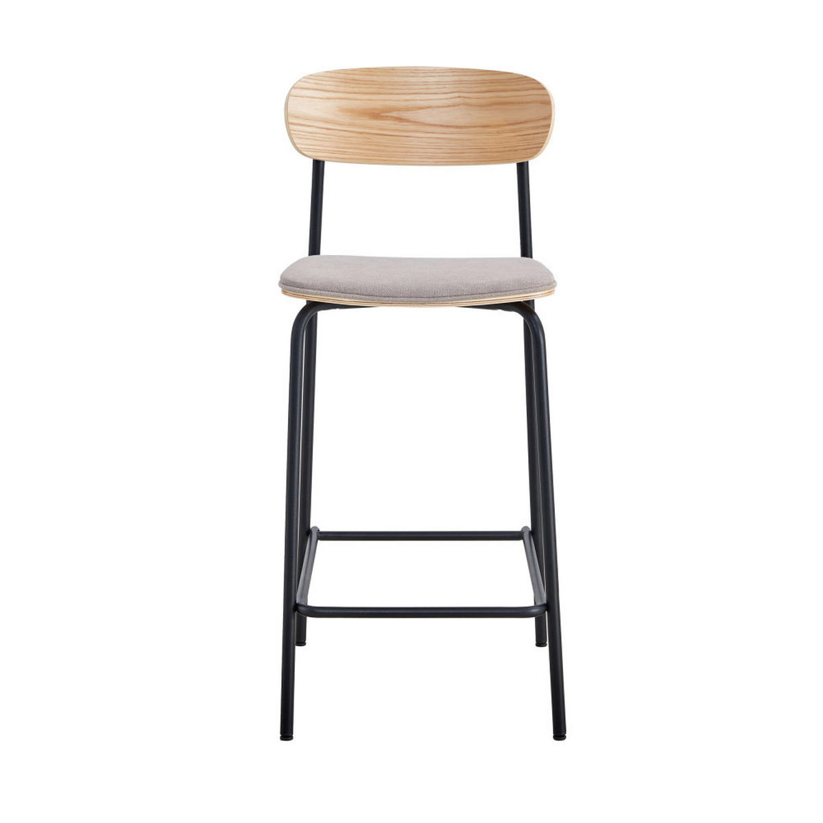 BARHOCKER (Set aus 2) aus Stoff mit schwarzen Metallbeinen - adriana 42/48/66 cm - Schwarz, Textil (48/66/42cm) - Drawer