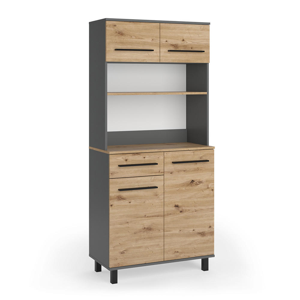 BUFET DE BUCATARIE Pure, Stejar artizanal/antracit, 80.2x177 cm