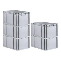 EUROBOX 5x Nextgen Economy Griffe Geschlossen 32x40x60cm 65 Liter - Grau, Kunststoff (40/32/60cm) - PROREGAL