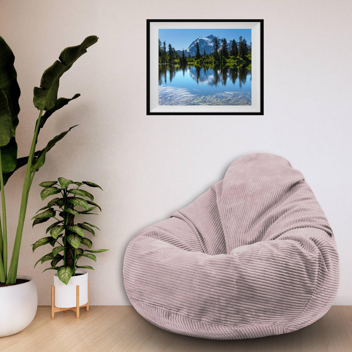 SITZSACK PARADISE MIT FUßSTÜTZE Kordsamt 2-tlg Silver Pink M - Pink, Textil (90/100/90cm) - Dreamroots