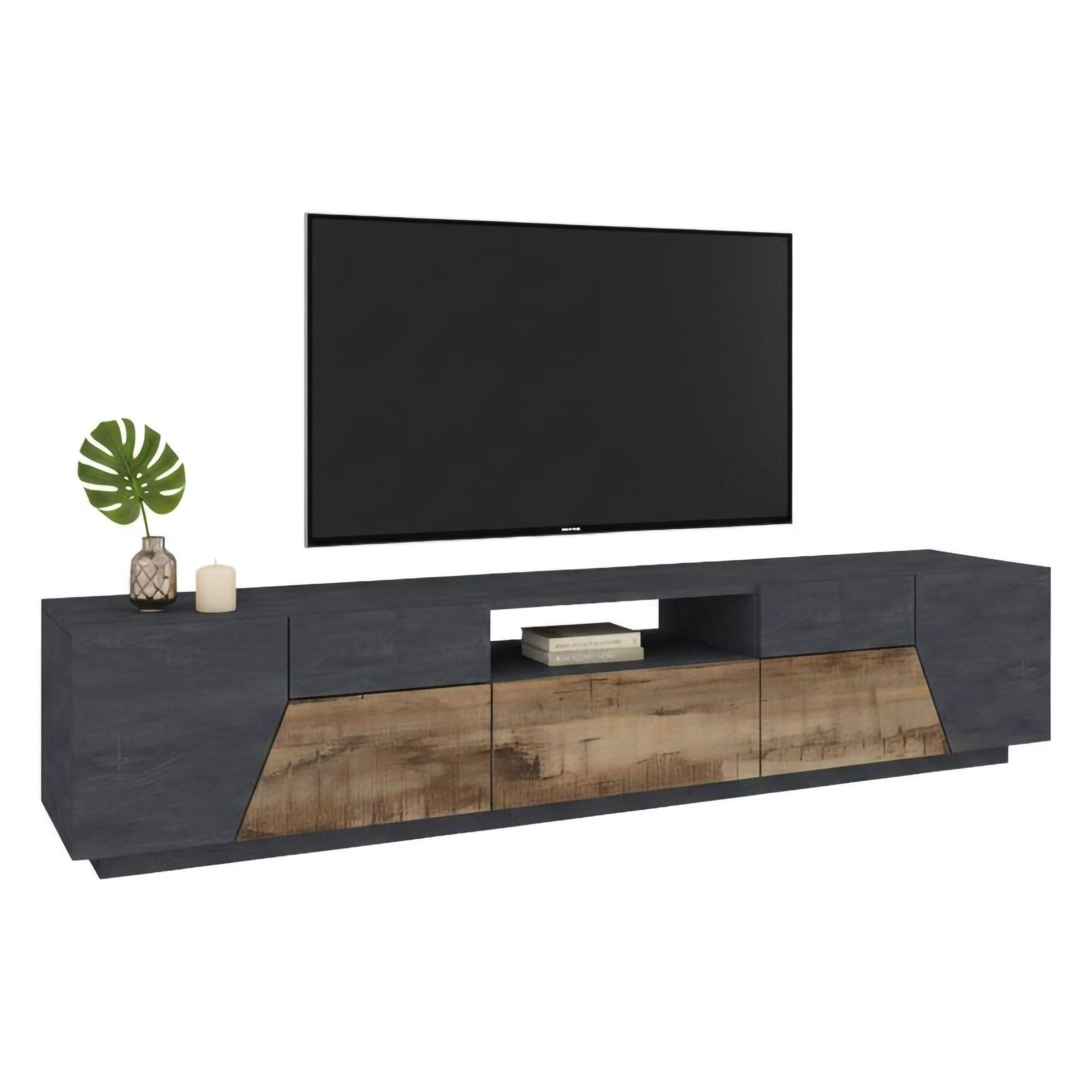 FERNSEHSCHRANK Ahorn, Schiefer 43/220/46 cm - Schieferfarben/Ahornfarben, Holzwerkstoff (220/46/43cm) - DMORA