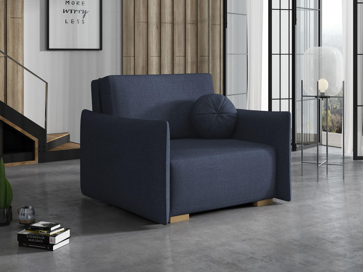 SCHLAFSOFA Viva Glov I - Blau/Naturfarben, Holz/Textil (104/85/98cm) - MIRJAN24