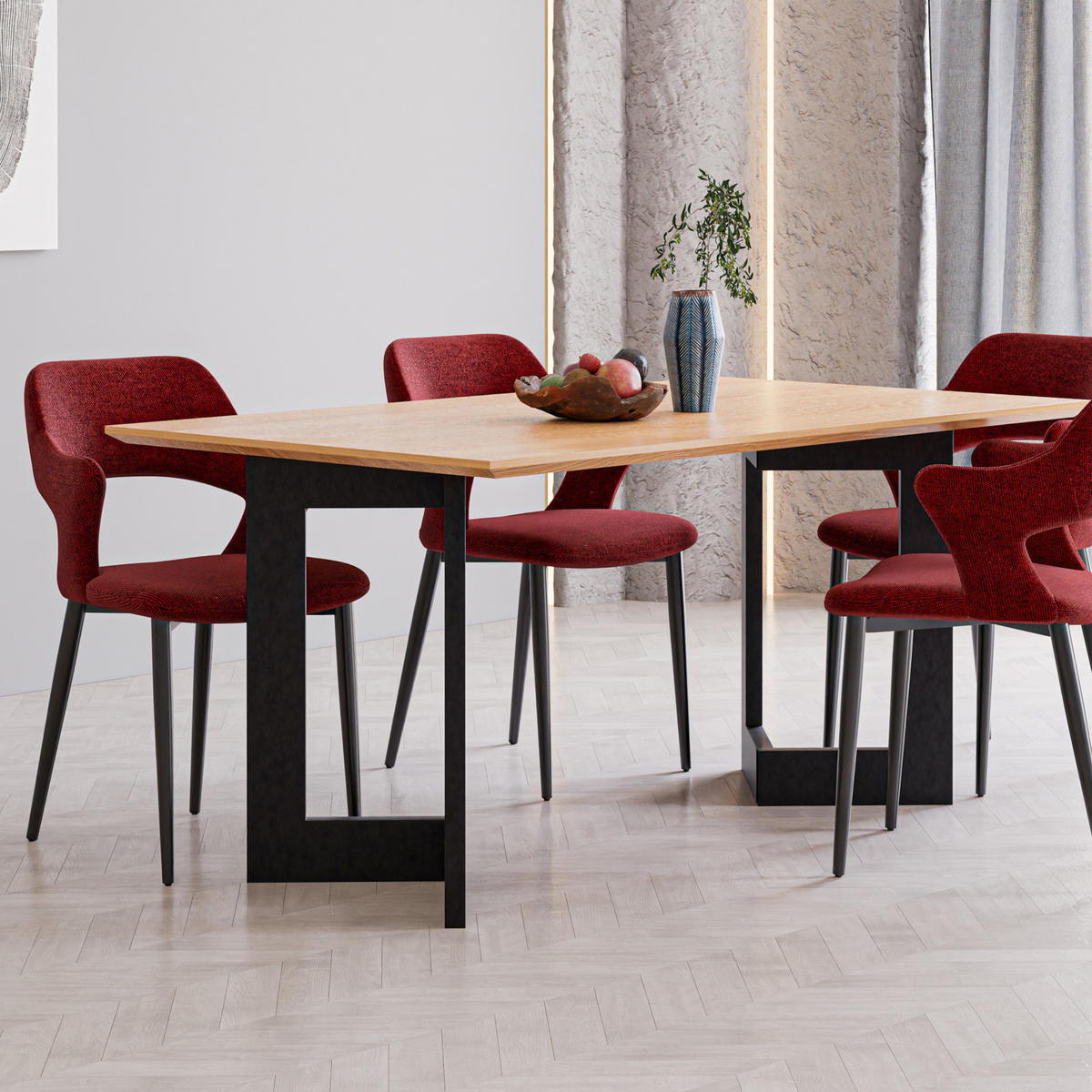 TISCHGESTELL-SET 2 TLG. Kaskinen - Schwarz, Metall (39.5/72/39cm) - [en.casa]