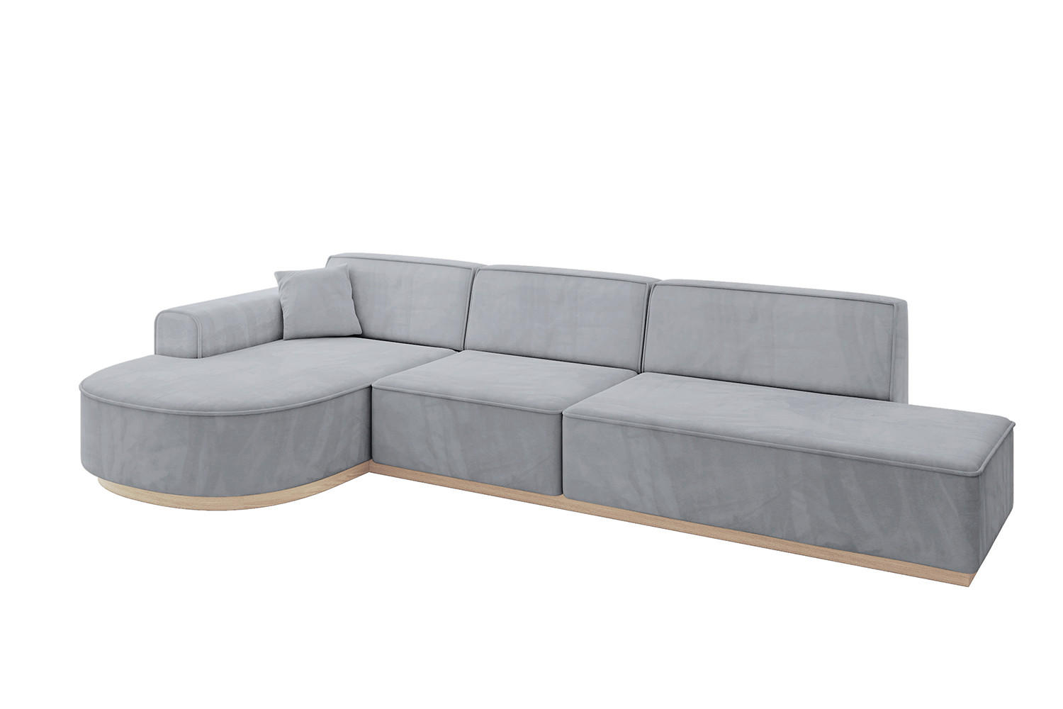 ECKSOFA Ottomane Links ARRIO-L2 - 328x171x83 cm Hellgrau - Grau, Holzwerkstoff/Textil (328/171cm) - ALTDECOR