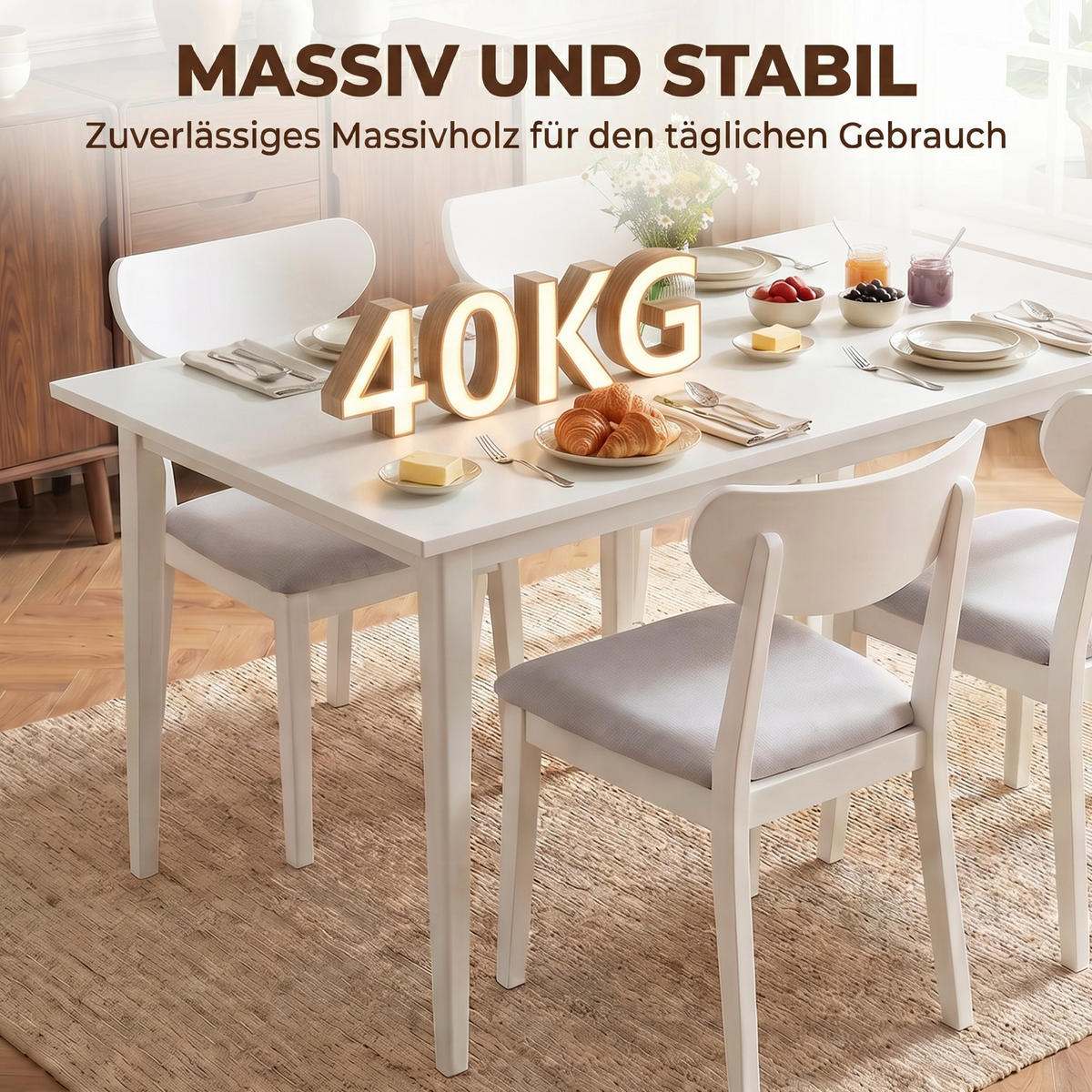ESSTISCH Creme 180/90/76 cm - Creme, Holz/Holzwerkstoff (180/90/76cm) - PANGIVO