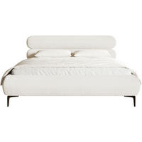 POLSTERBETT Roule Cord Creme 180x200 cm - Creme/Schwarz, Textil/Metall (180/200cm) - Selsey