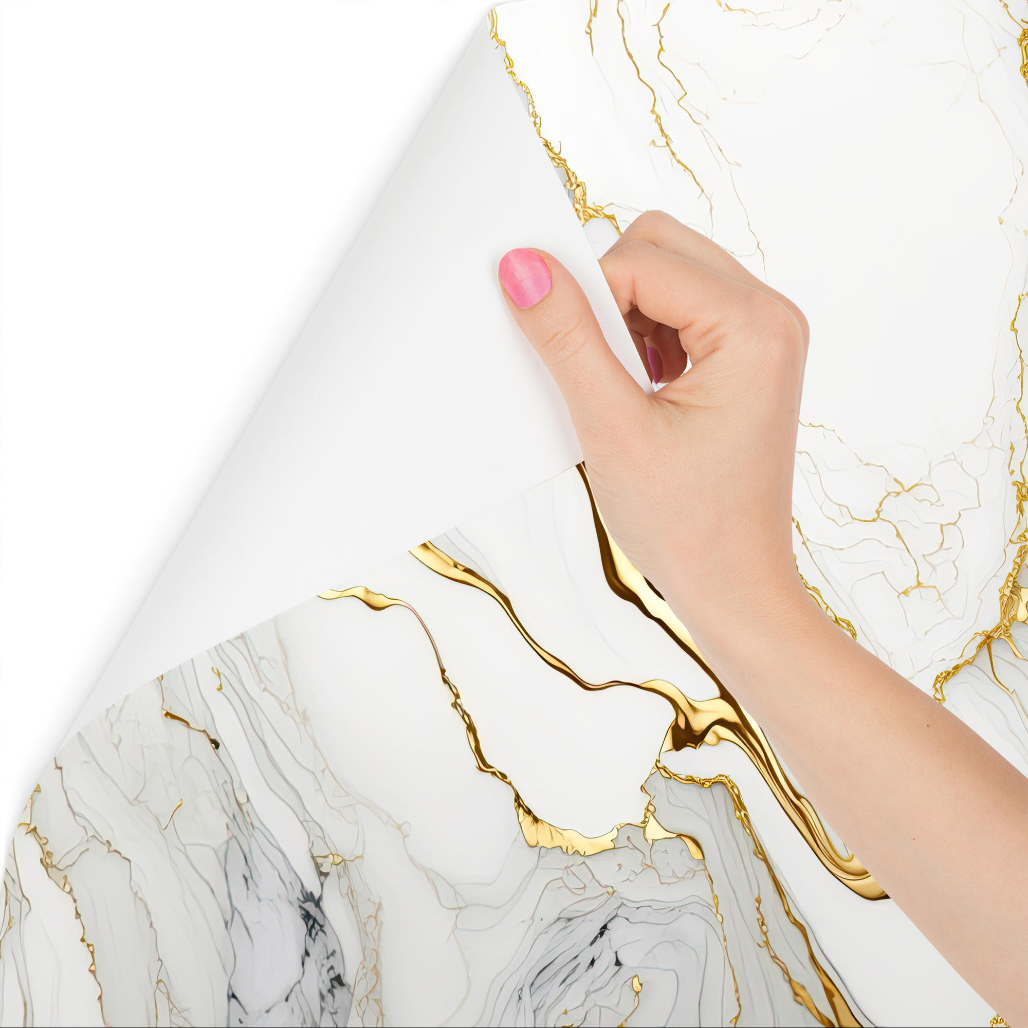 FOTOTAPETE Marmor modernes Muster für Wohnzimmer 400x280cm - Beige/Weiß, Papier (400/280cm) - Muralo