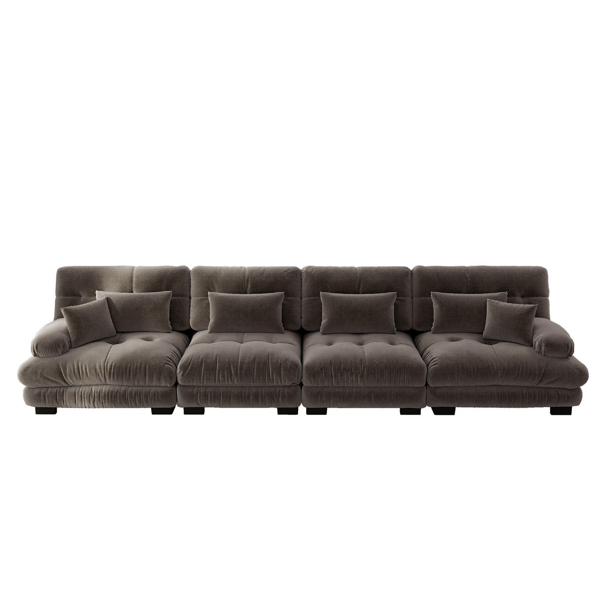 SCHLAFSOFA 4-Sitzer aus Chenille mit Tiefsitz, Braun - Braun, Textil (406/81/77cm)