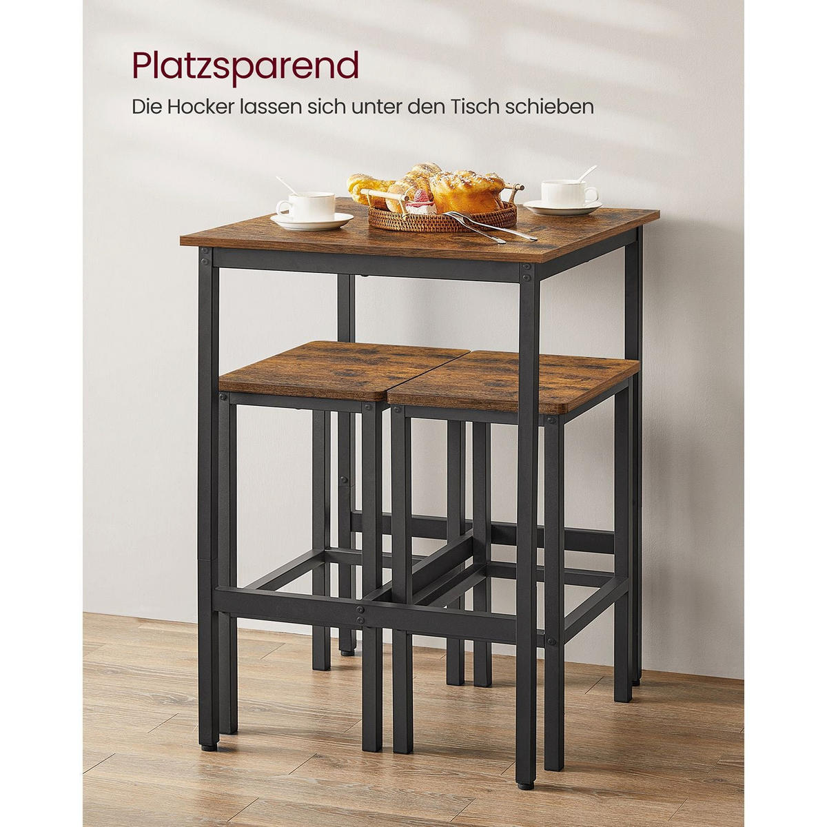 BARTISCH SET OUAGADOUGOU - Braun, Holzwerkstoff (60/60/90cm) - Hansiro