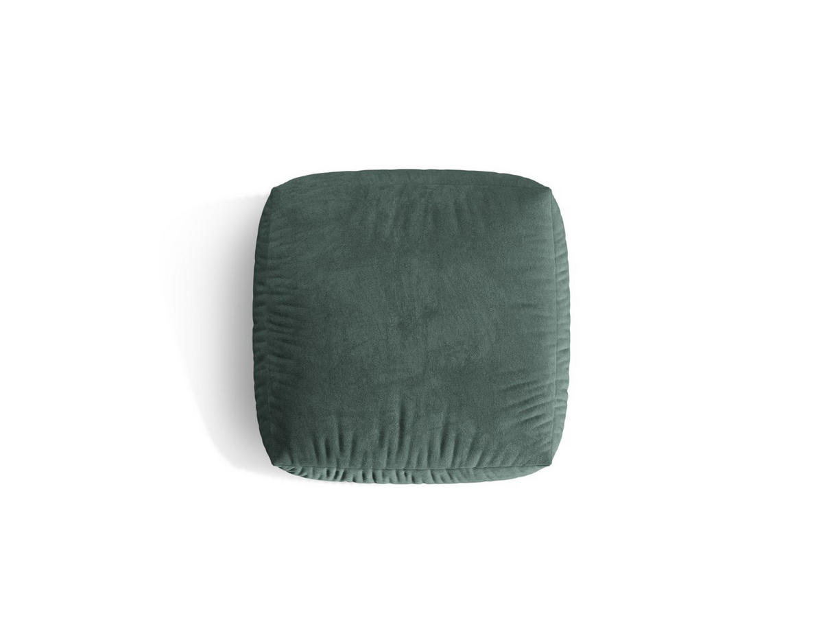 POUF Martina aus Samt petrol - Salbeigrün, Textil (106/44/106cm) - Micadoni