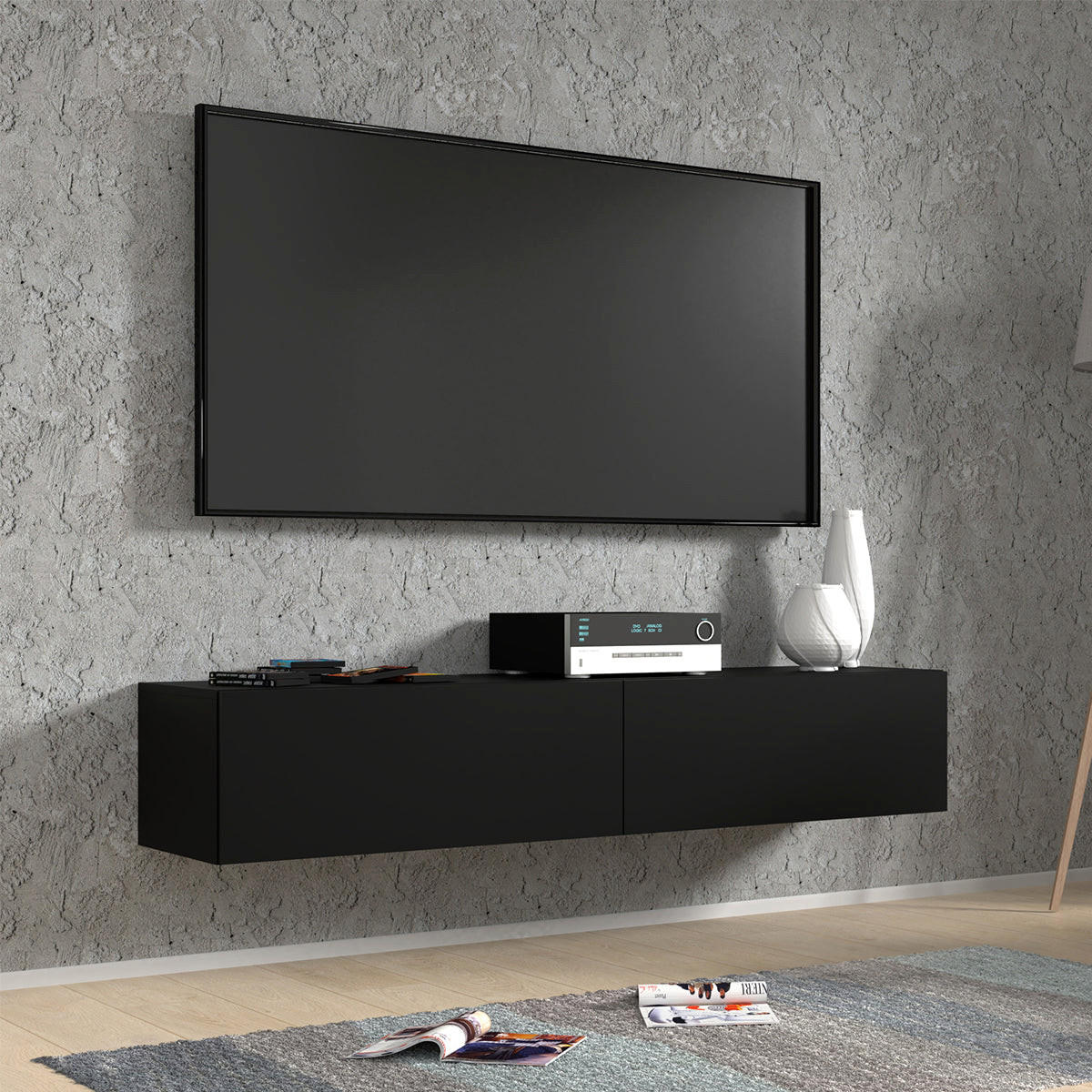 TV ORMARIĆ Bali Mat crna - crna, drvni materijal (160/30/40cm) - Petits-meubles