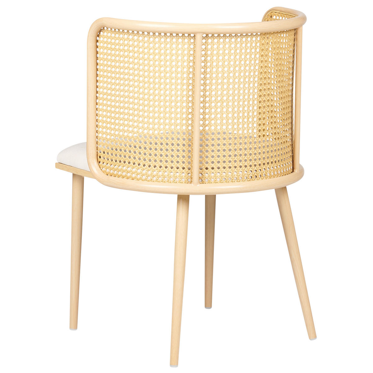 ESSZIMMERSTUHL 2er-Set Metall heller Holzfarbton/beige Kobuk - Hellbraun/Beige, Metall (52/75/46cm) - Beliani