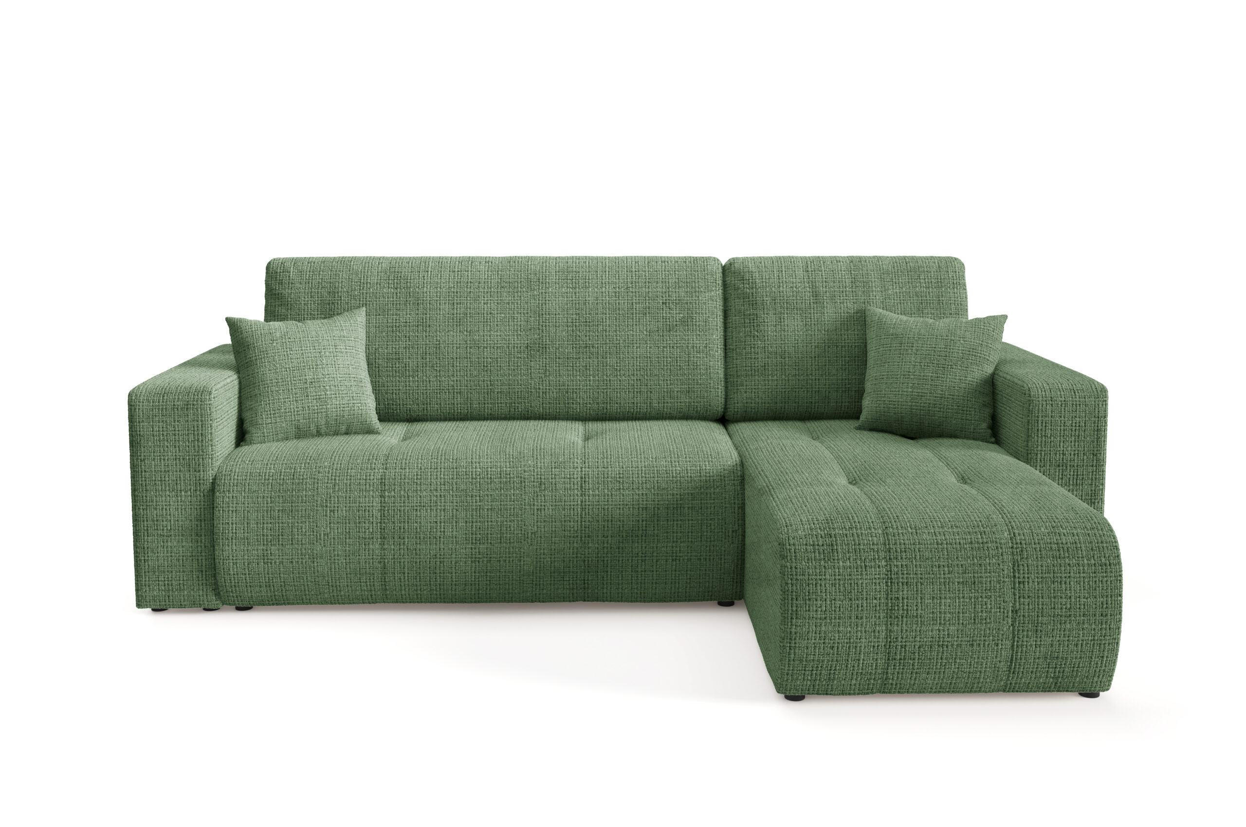 ECKSOFA mit Schlaffunktion Grün - Grün, Textil (244/145cm) - Furnisell