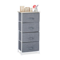REGALSYSTEM - Grau, Holzwerkstoff/Textil (45/95/30cm) - Relaxdays