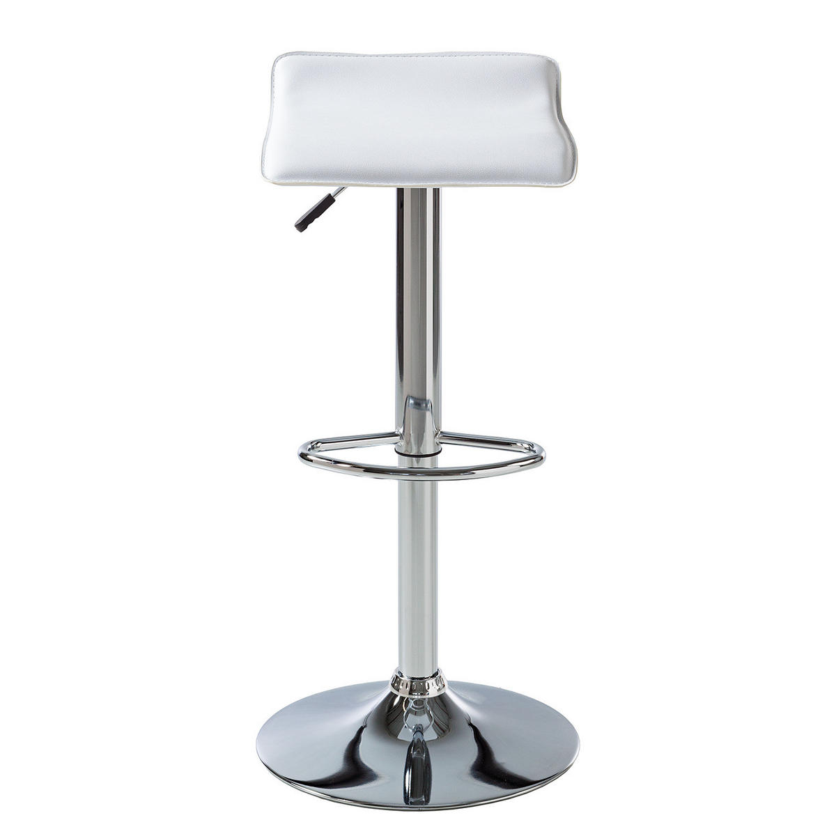 BARHOCKER - 2er-Set - Metall / Kunstleder - Chromfarben/Weiß, Kunststoff/Metall (38/63/39cm) - home24