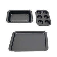 3-DIELNA sada na pečenie - antracitová, kov - Relaxdays
