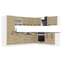 KÜCHE L-Form Julie, ohne Arbeitsplatten, Sonoma-Eiche - Sonoma Eiche, Holz (460/204/60cm) - B BELINI GROUP