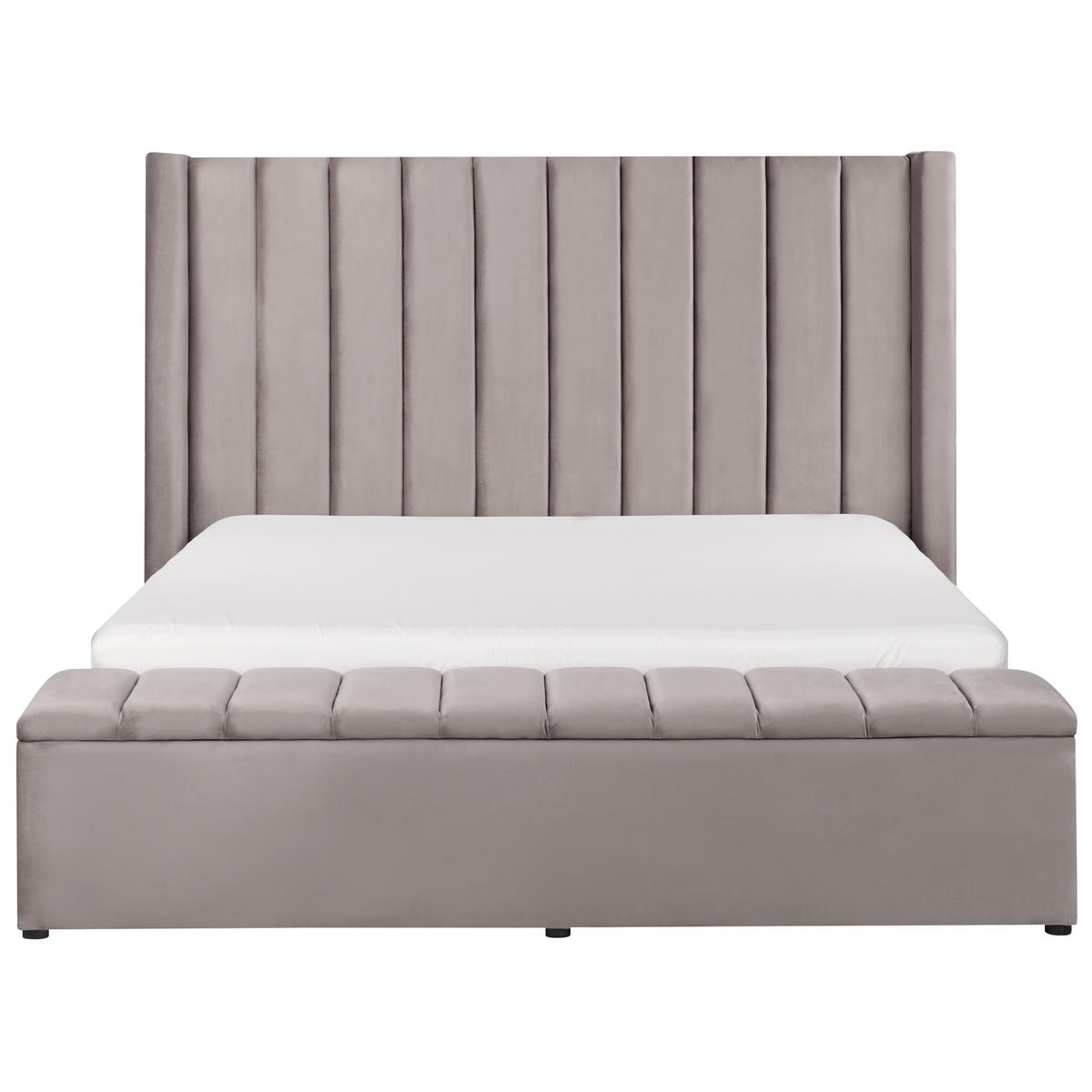 WASSERBETT 160x200 cm Grau Noyers - Grau, Textil (160/200cm) - Beliani