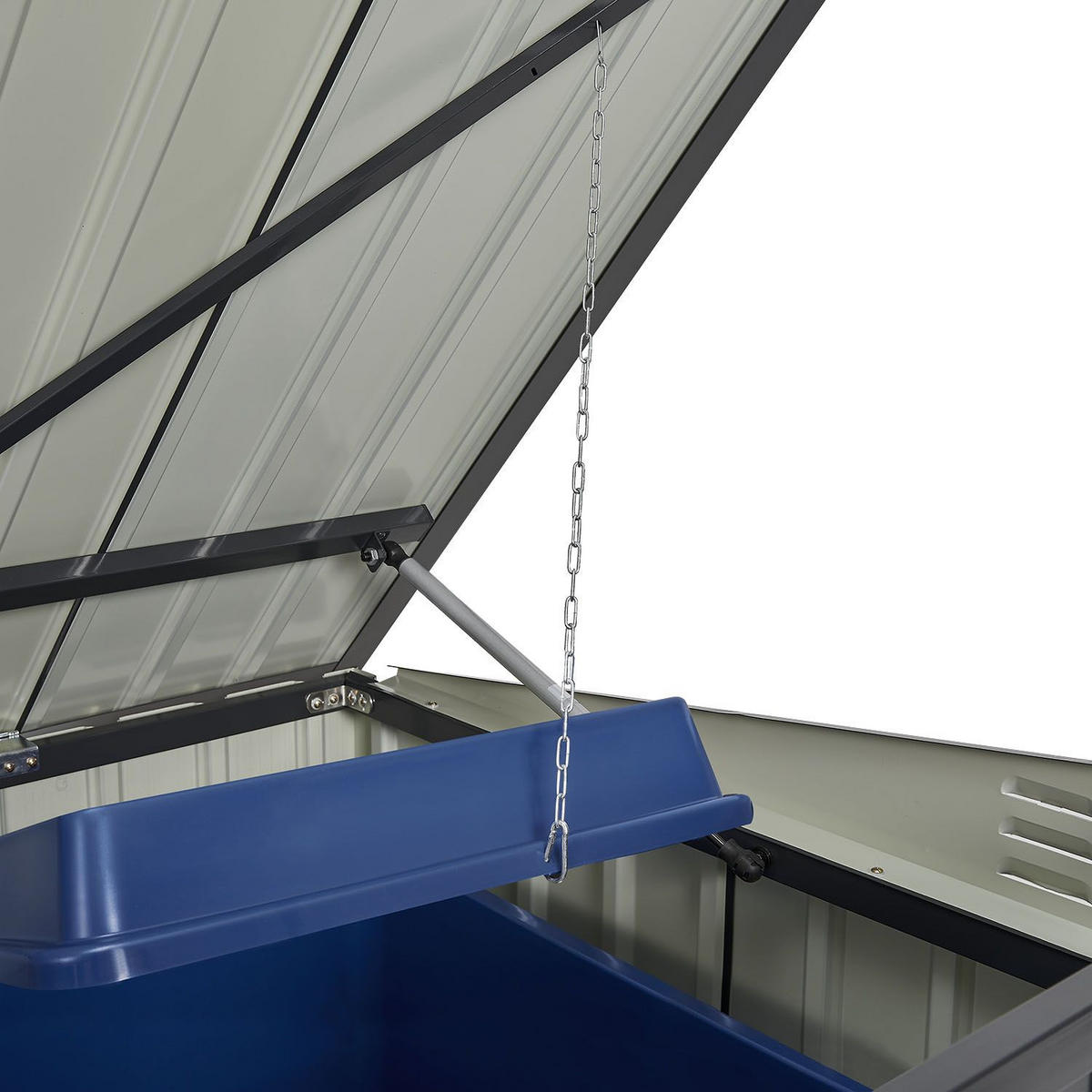 MÜLLTONNENBOX Namur Grau - Anthrazit, Metall (200/128/105cm) - Juskys
