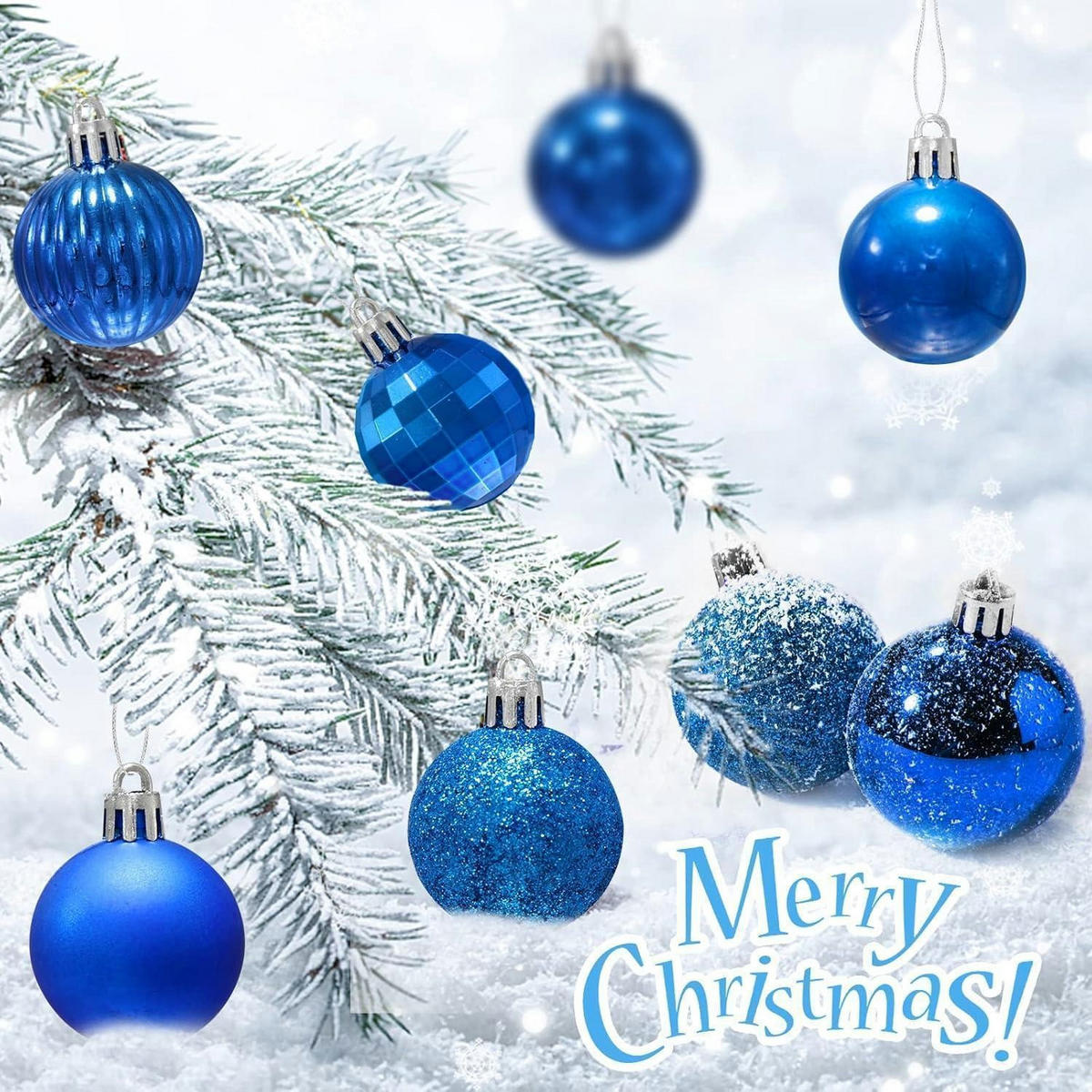 WEIHNACHTSKUGELN 36-teiliges Set Kunststoff Blau 4cm - Blau, Kunststoff (4/4/4cm)