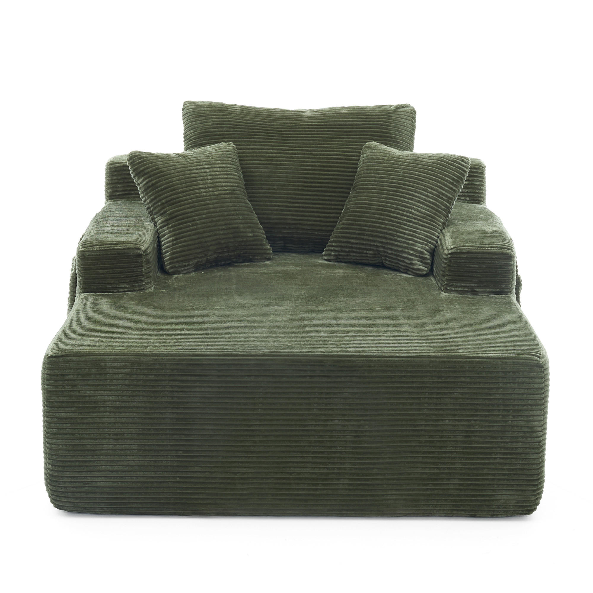 SOFAELEMENT 150/110/70 cm Grün Cord mit 2 Staufächer - Grün, Textil (70/150/110cm) - Oxeza
