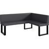 ECKBANK TONI_U - Grau, Leder (128/168cm) - Meblini