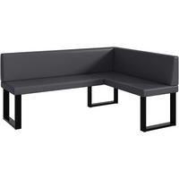 ECKBANK TONI_U - Grau, Leder (128/168cm) - Meblini