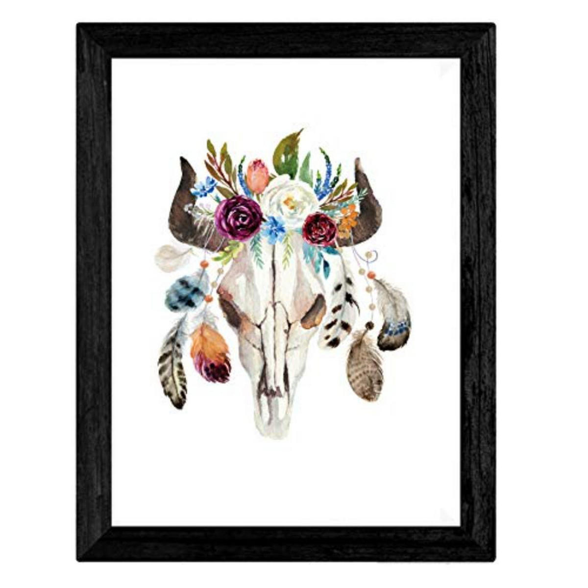 POSTER Set mit 4 bunte und böhmische A4 Schwarzer Rahmen - Schwarz, Papier (29.7/3cm) - Nacnic