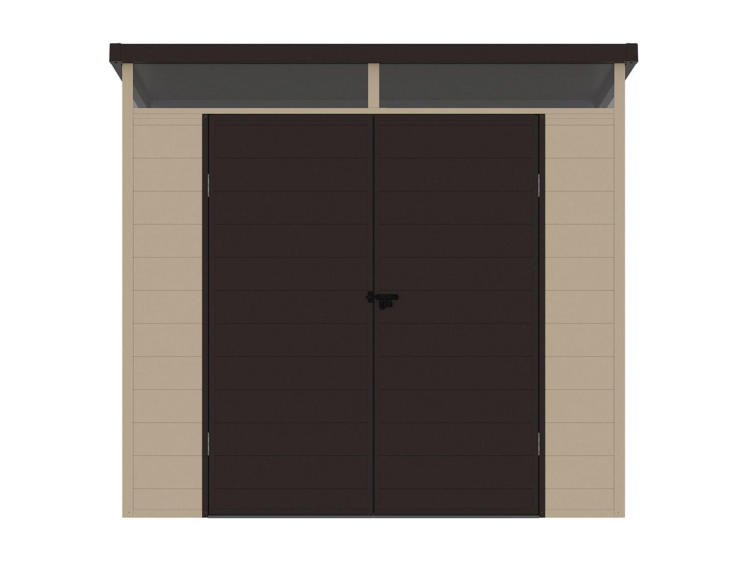 SCHREBERGARTENHAUS - 228 cm x 180 cm - harz - beige Minaro - Beige, Kunststoff (228/181/180cm) - Vente-Unique