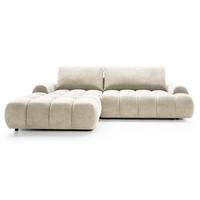 ECKSOFA 280 cm Valerio mit Bettkasten, 280 cm, Links, Schlaffunktion, Vanille - Ecru, Holz (280/177cm) - Emporius