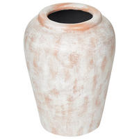 DEKOVASE Terrakotta weiß Miri - Weiß, Stein (42cm) - Beliani