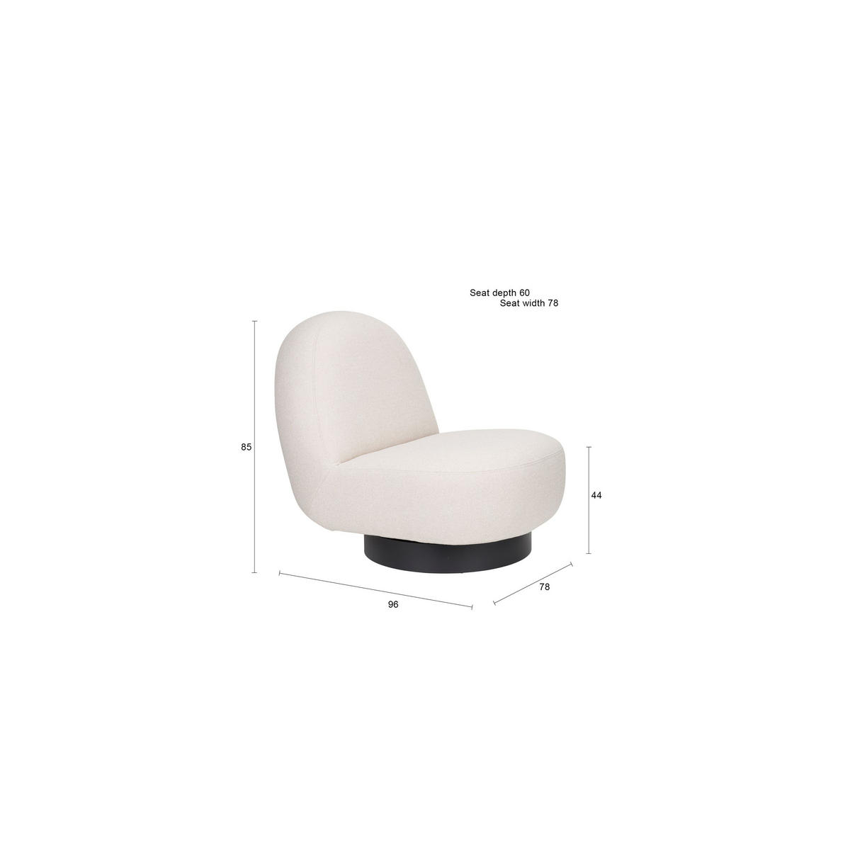SESSEL Eden Latte/ Beige - Beige, Kunststoff (78/85/96cm) - Zuiver